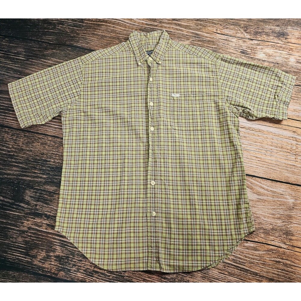 VTG Ralph Lauren Jeans Co Short Sleeve Button Up Shirt Cotton Plaid Men L